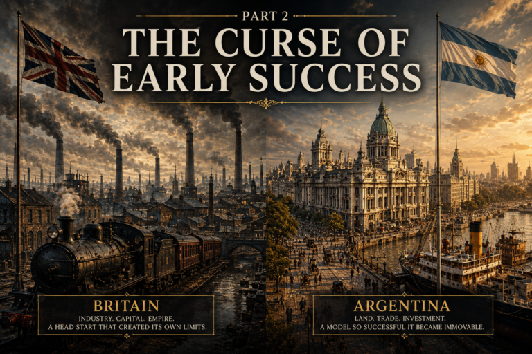 Industrial Britain and prosperous Argentina compared in The Curse of Early Success