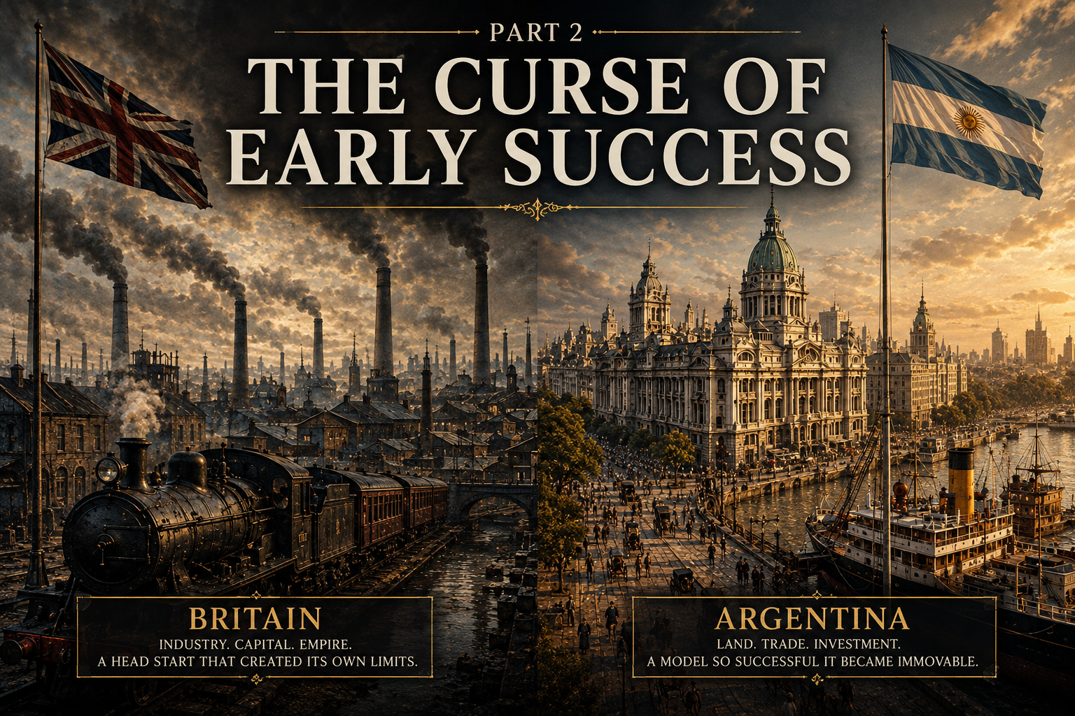Industrial Britain and prosperous Argentina compared in The Curse of Early Success