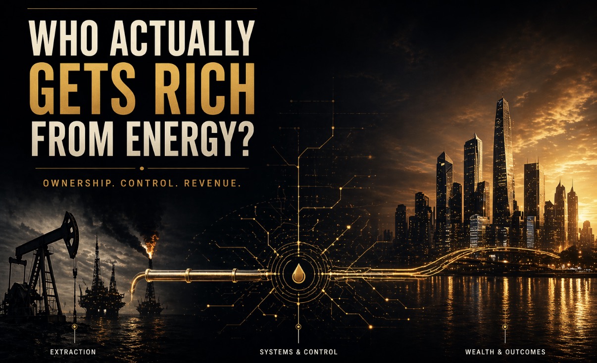 Oil extraction, energy infrastructure and national wealth illustrating how energy resources produce different economic outcomes