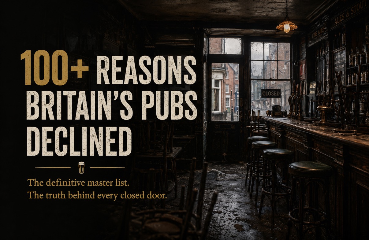 Closed British pub representing the long-term decline of local pubs