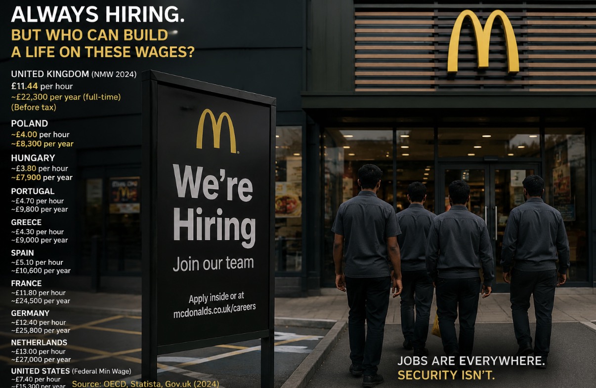 Workers at a motorway services in Oxfordshire