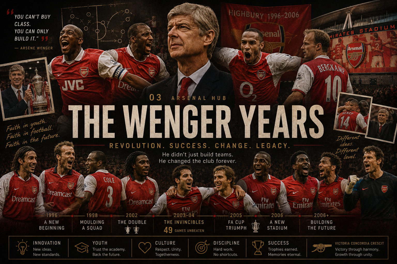 Arsenal editorial artwork for The Wenger Years