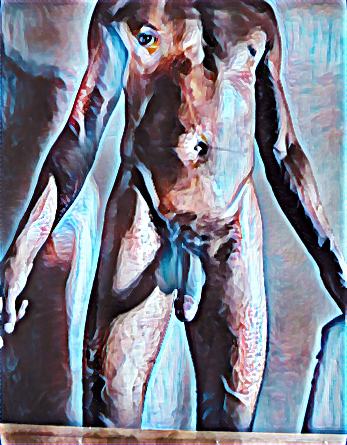 Abstract male nude artwork exploring body confidence and self-acceptance