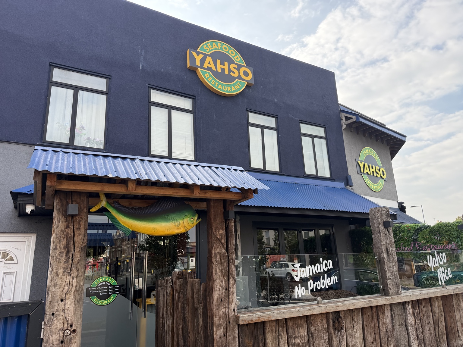 The present-day Yahso Jamaican restaurant exterior at 442 Whitehorse Road