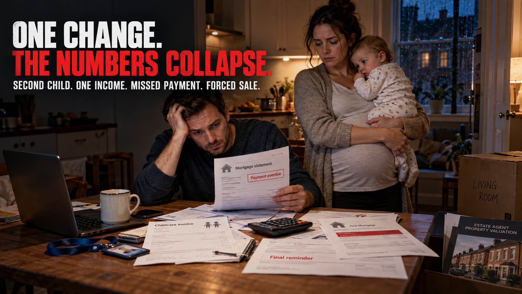 A family confronting mortgage arrears after one change to its finances