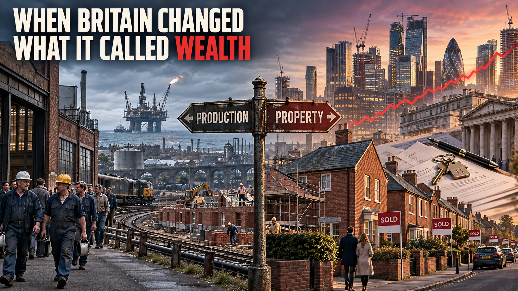 British industry and North Sea production giving way to property and finance