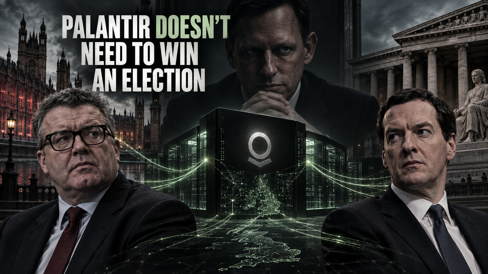 Tom Watson and George Osborne connected to Palantir, with Peter Thiel looming behind the political data network