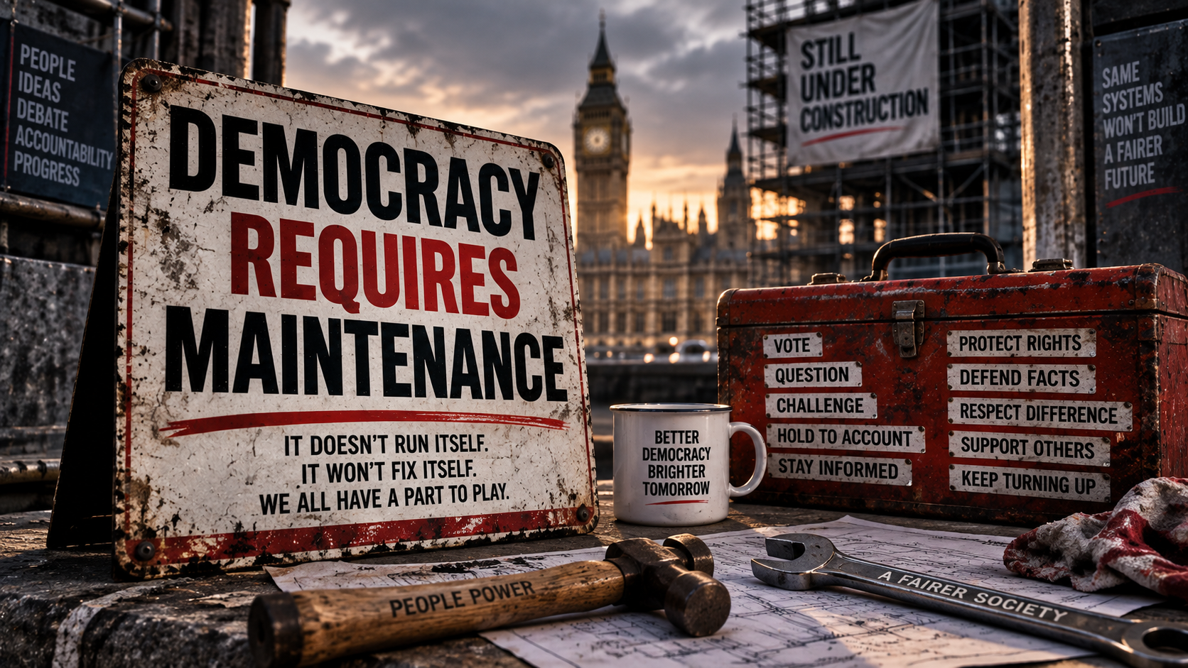 Artwork for Democracy Requires Maintenance
